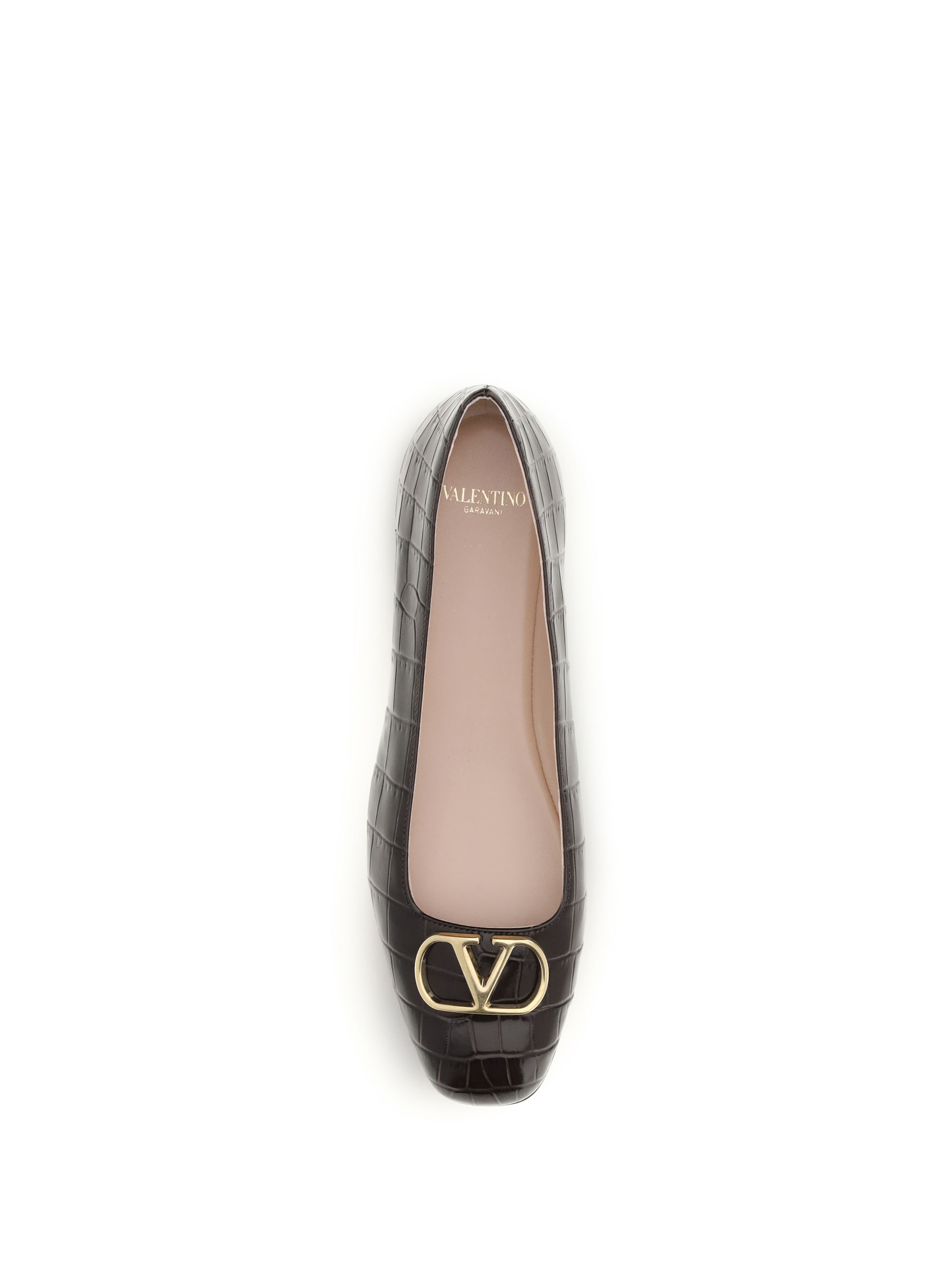 VLogo Signature croc-effect Ballerinas