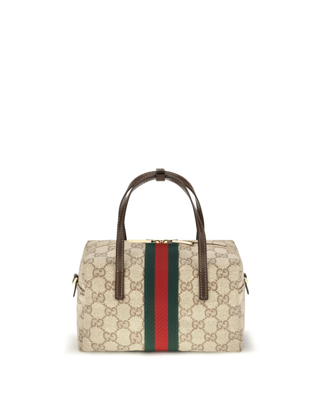 Mini Boston Handbag with Web stripe