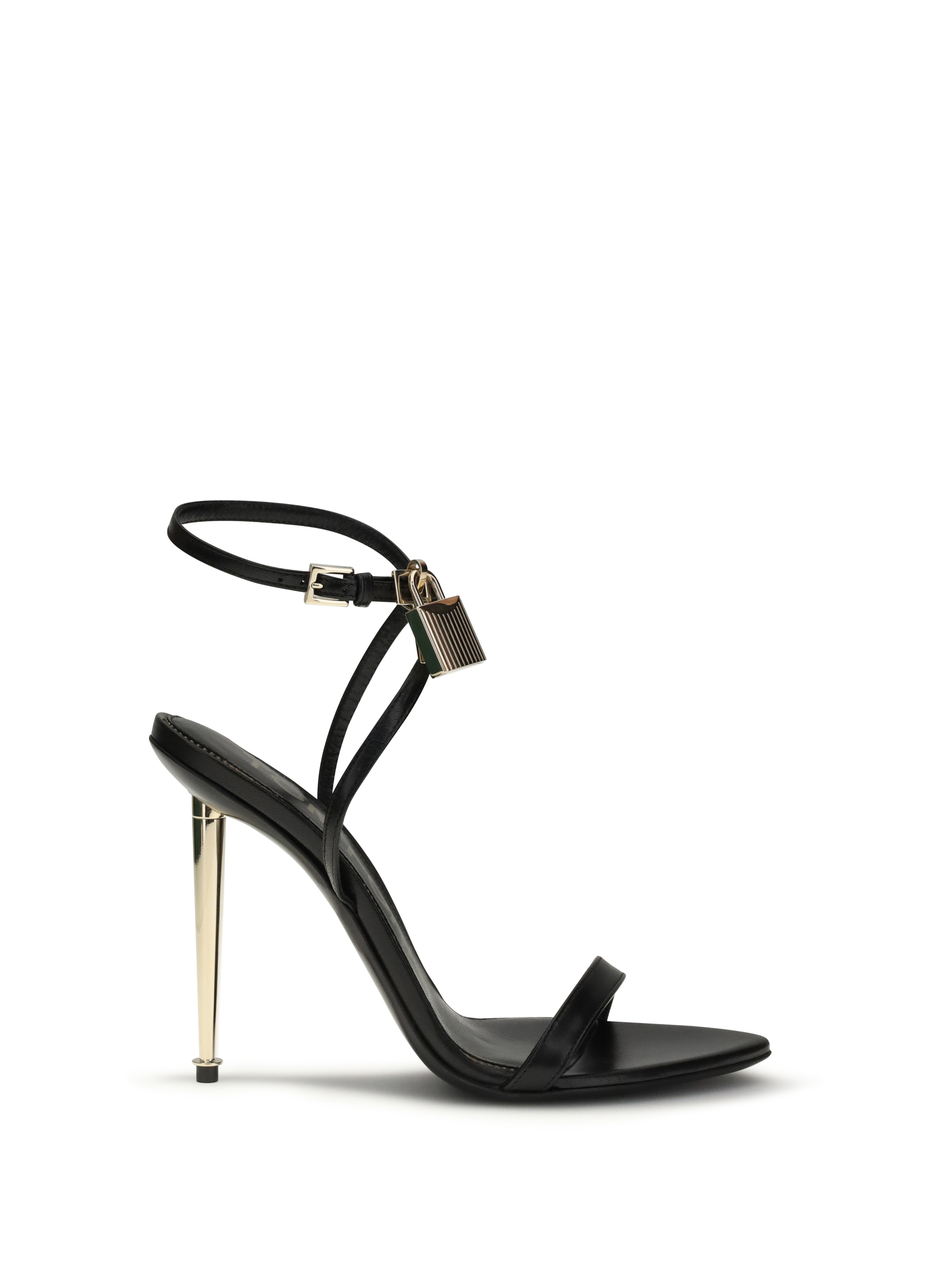 Padlock Pointy Naked heeled Sandals