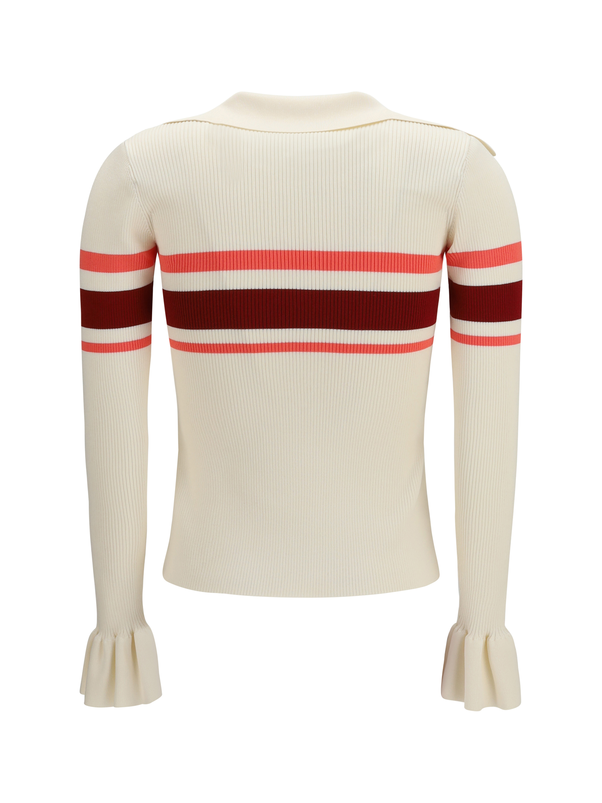 Striped viscose knit button Top