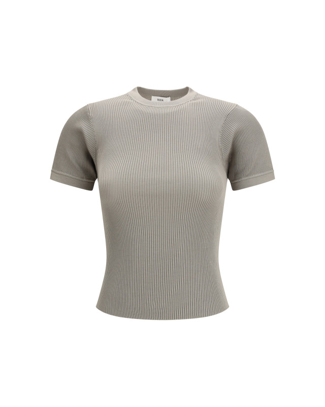 Short-sleeve ribbed T-shirt
