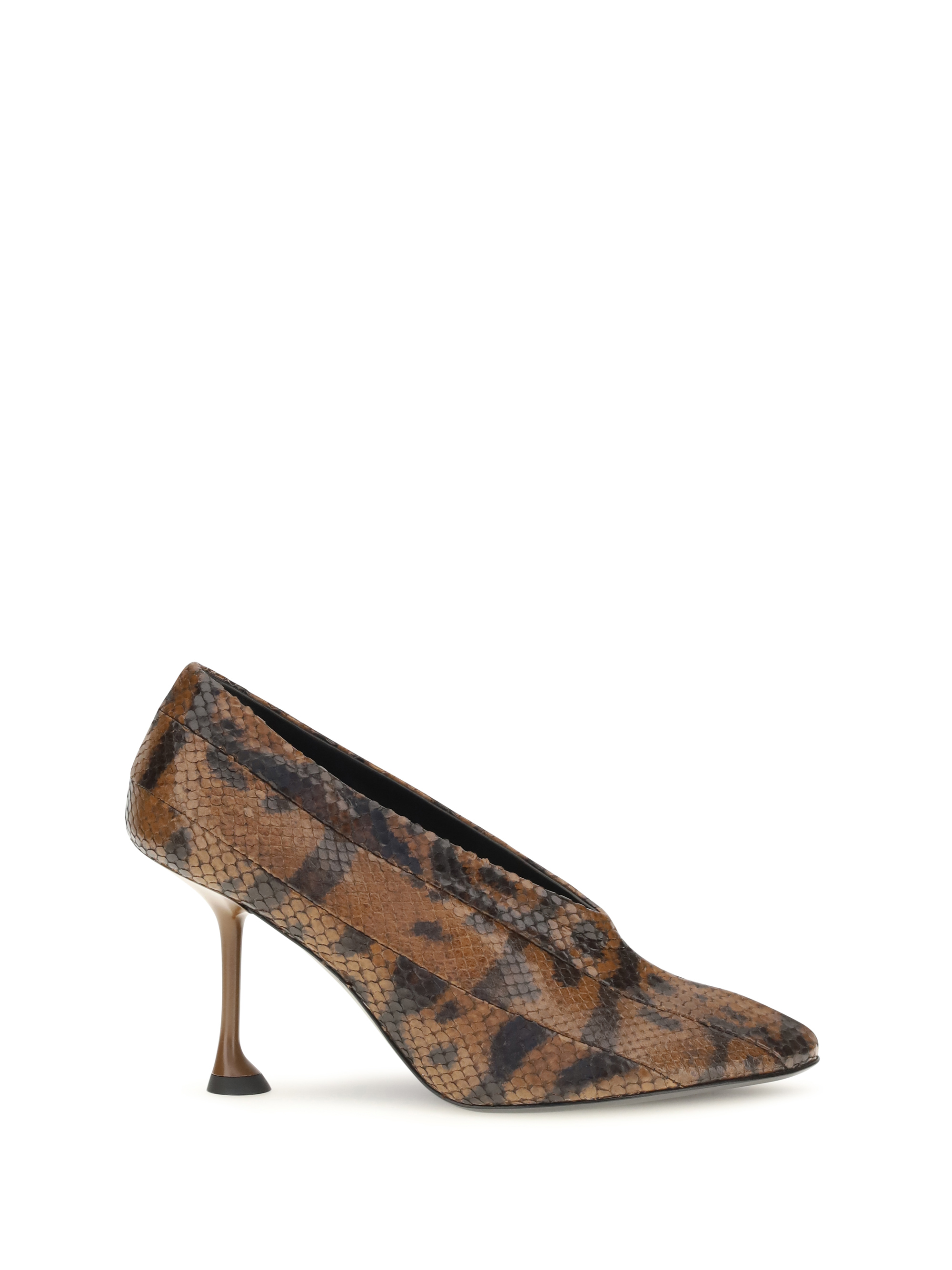 Tee Pieced python-print Pumps