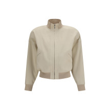 Zip Bomber Jacket in silk poplin