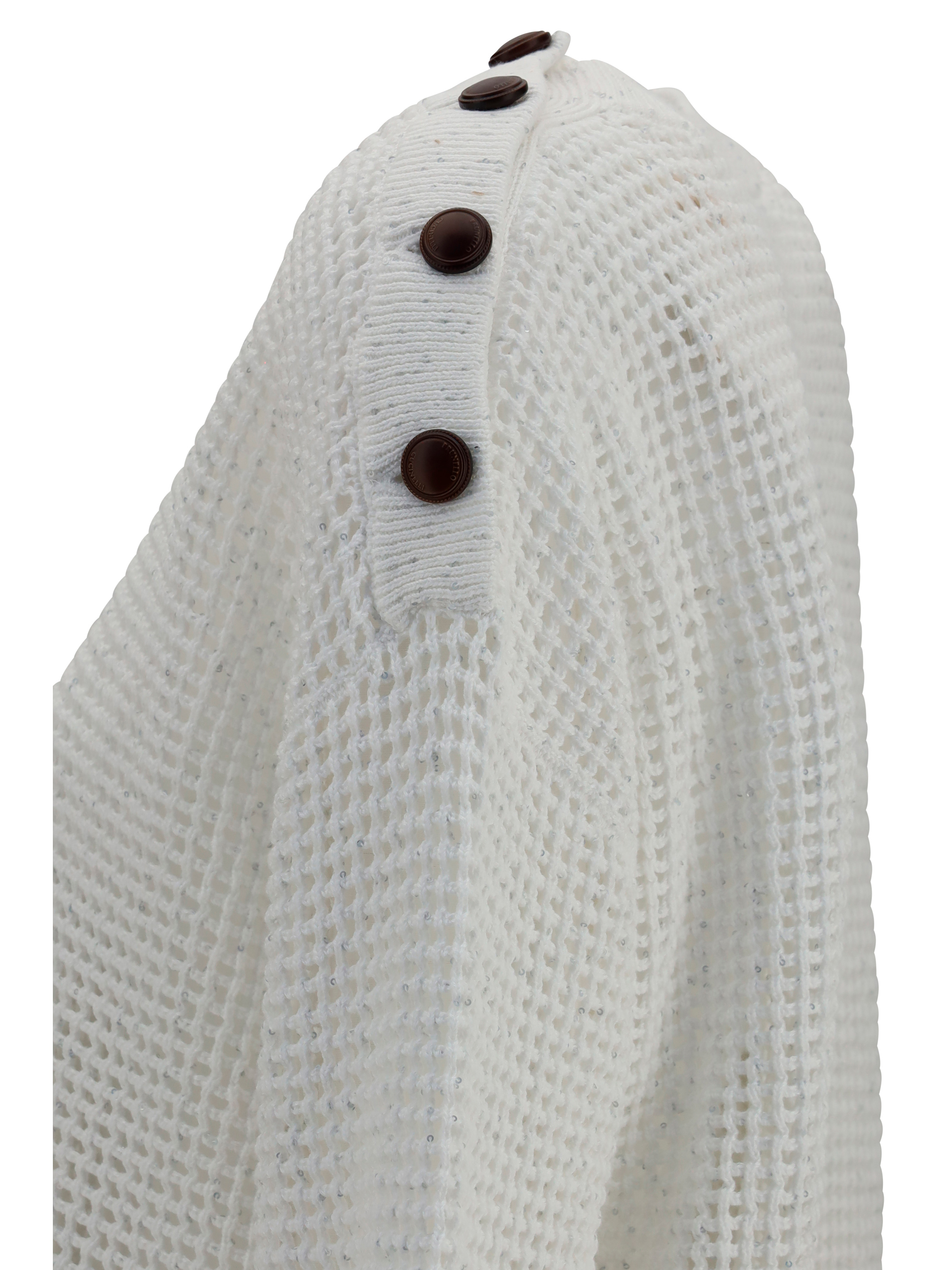 Openwork Sweater with shoulder buttons