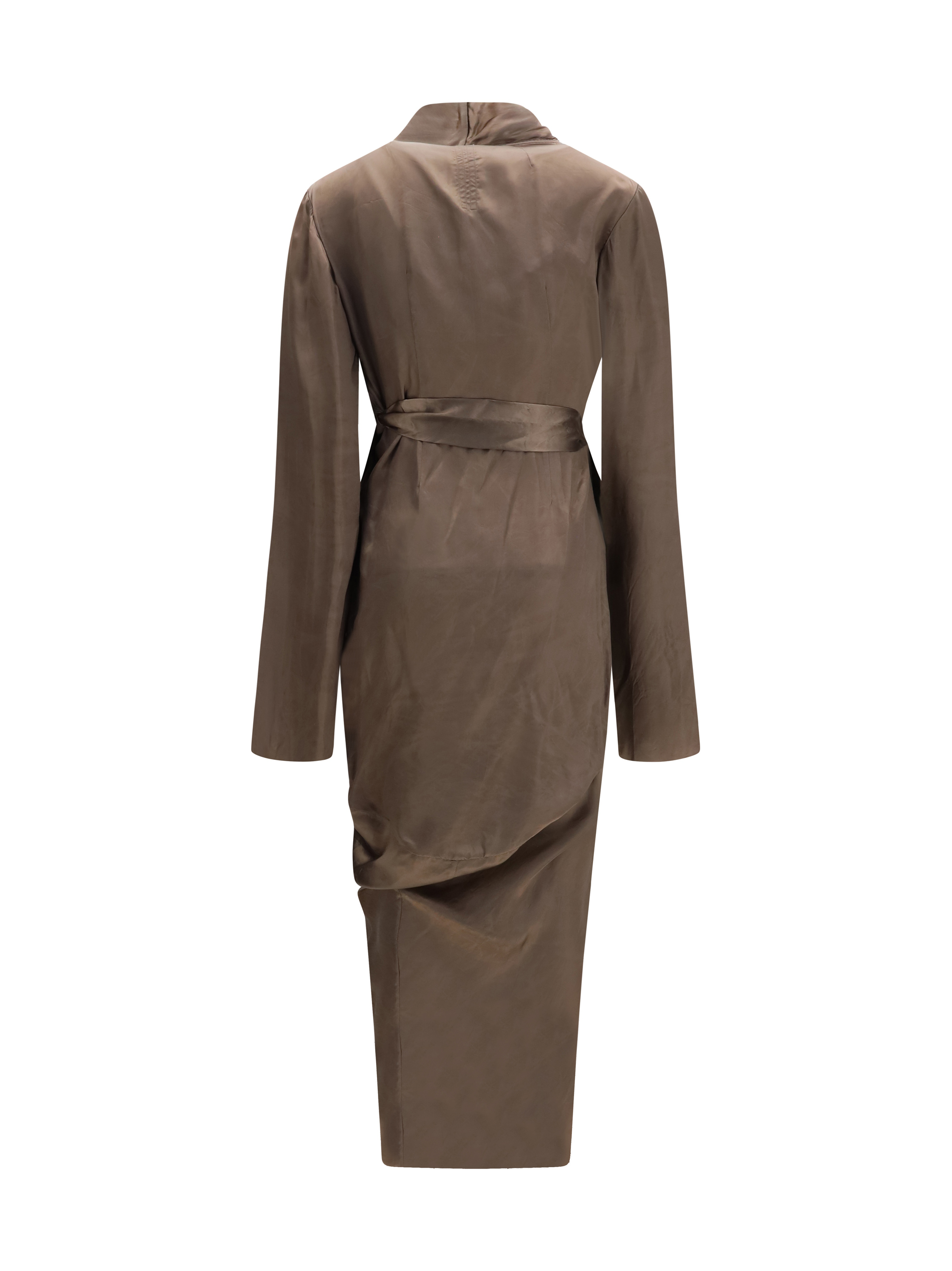 Asymmetric wrap Dress with knot fastening