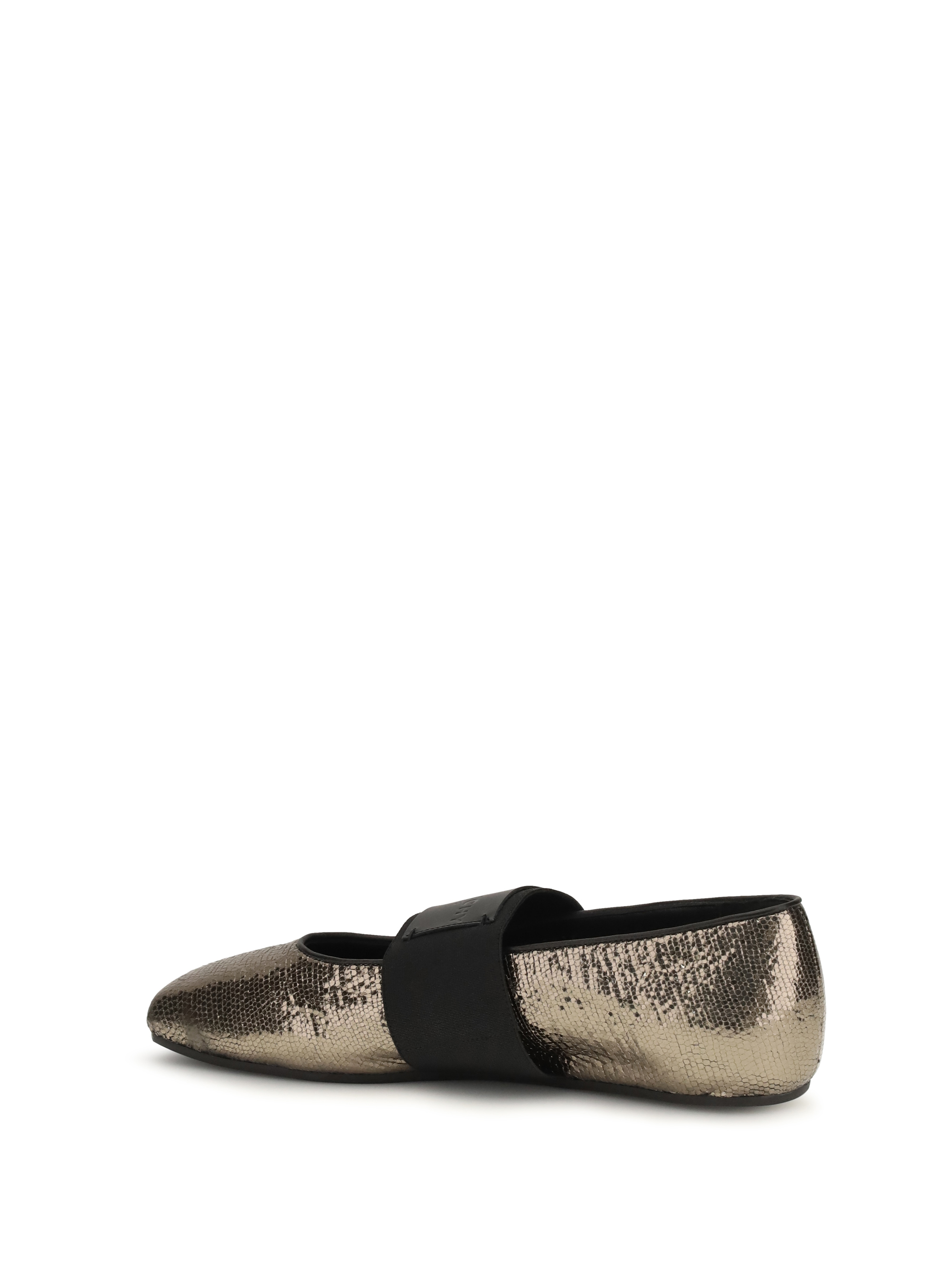 Sliced Square Ballerinas in textured leather