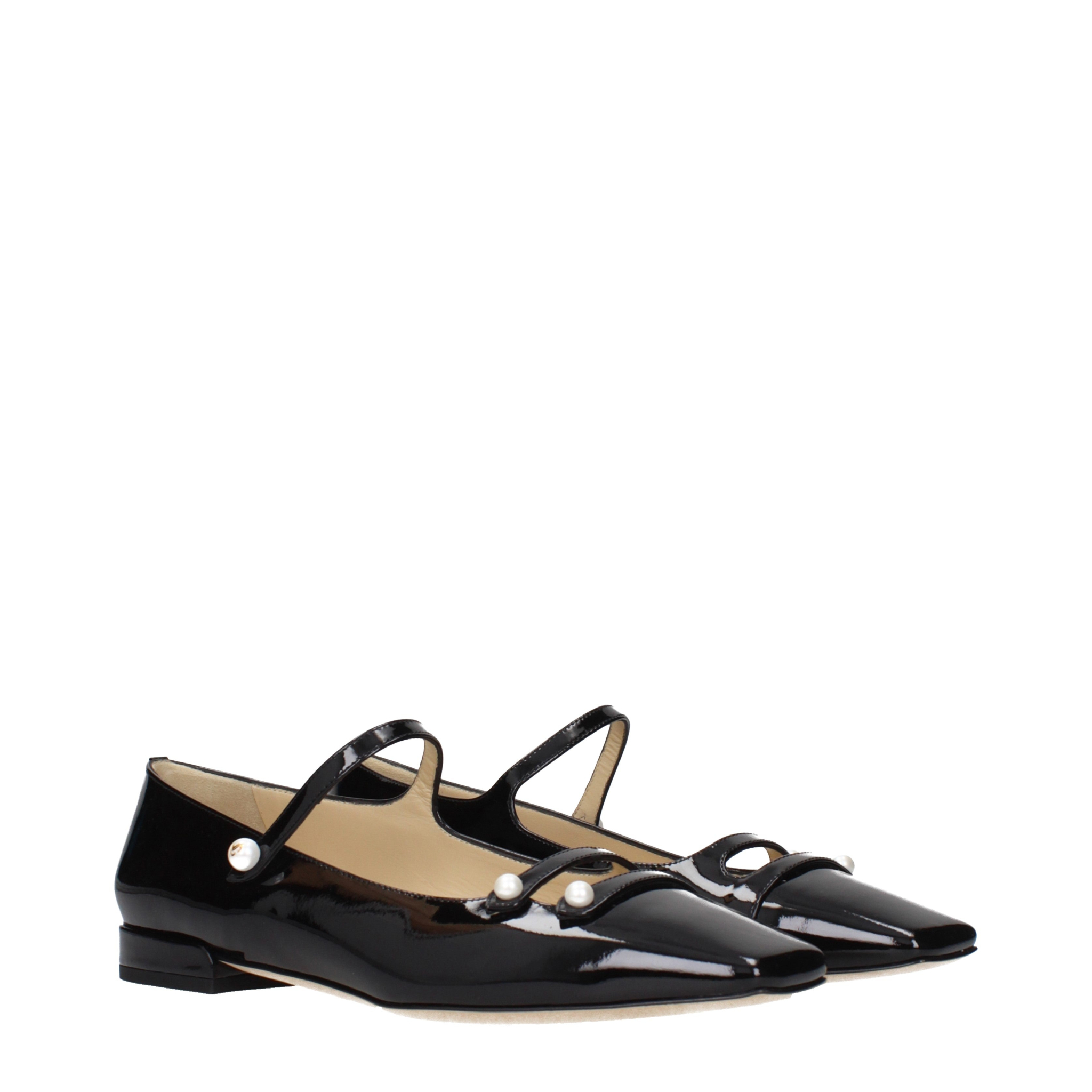 [Jimmy Choo] Flat shoes SS25 ANYAFLATOPATBLACK
