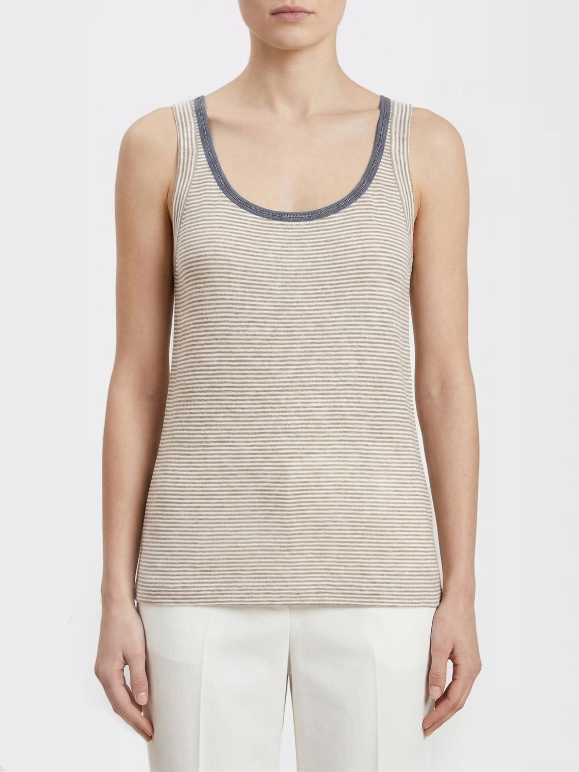 [Brunello Cucinelli] T-shirts Sleeveless SS26 MQ977DU530 C2094
