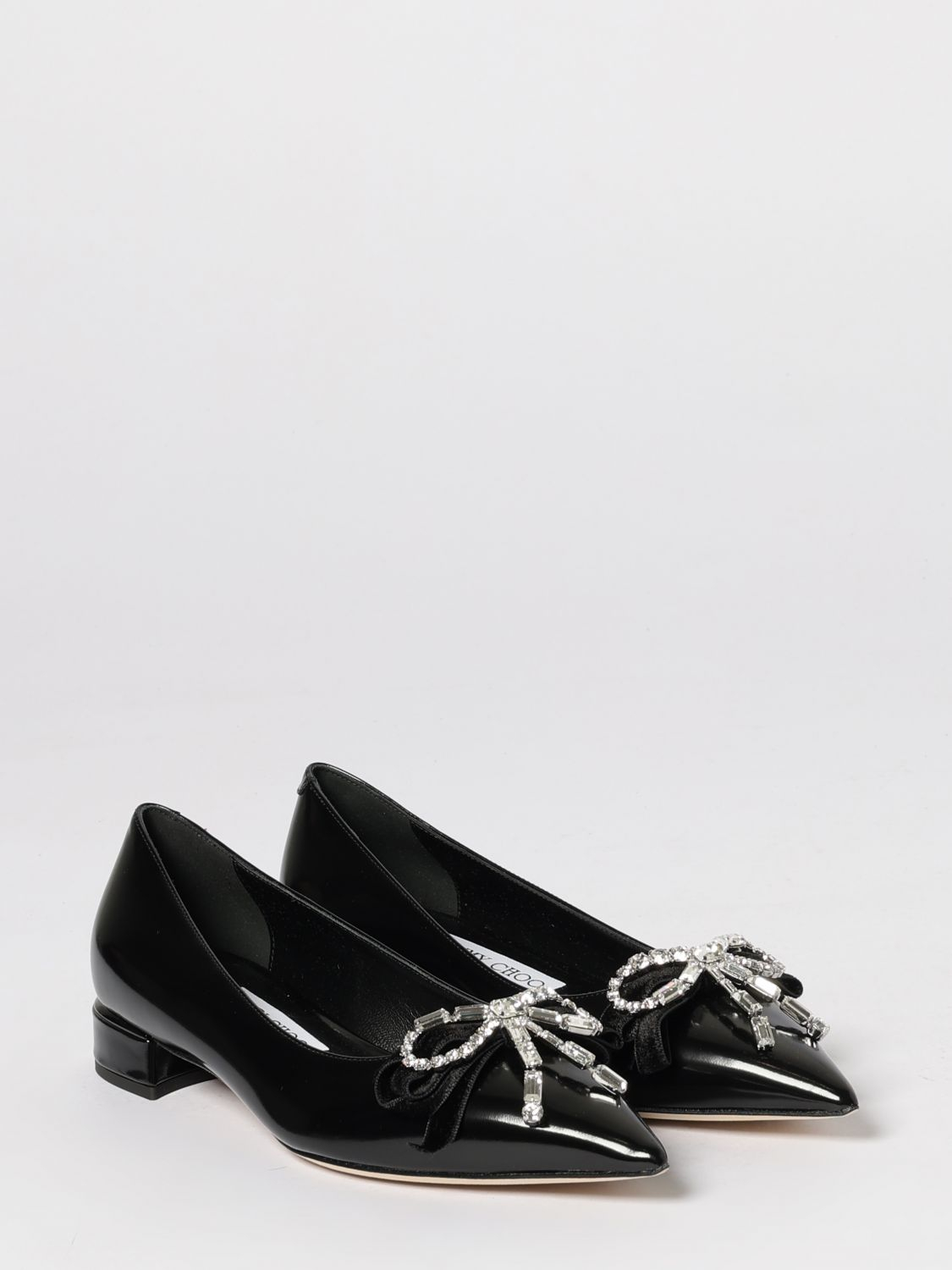 [Jimmy Choo] Flat shoes SS26 AURIAFLATBSV BLACK/CRYSTAL