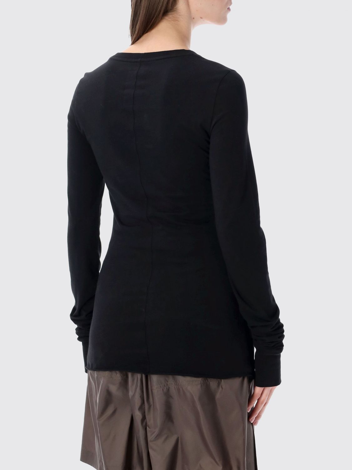 [RICK OWENS + MONCLER] T-shirts Long Sleeve SS26 MU01F8D0189AHD 999
