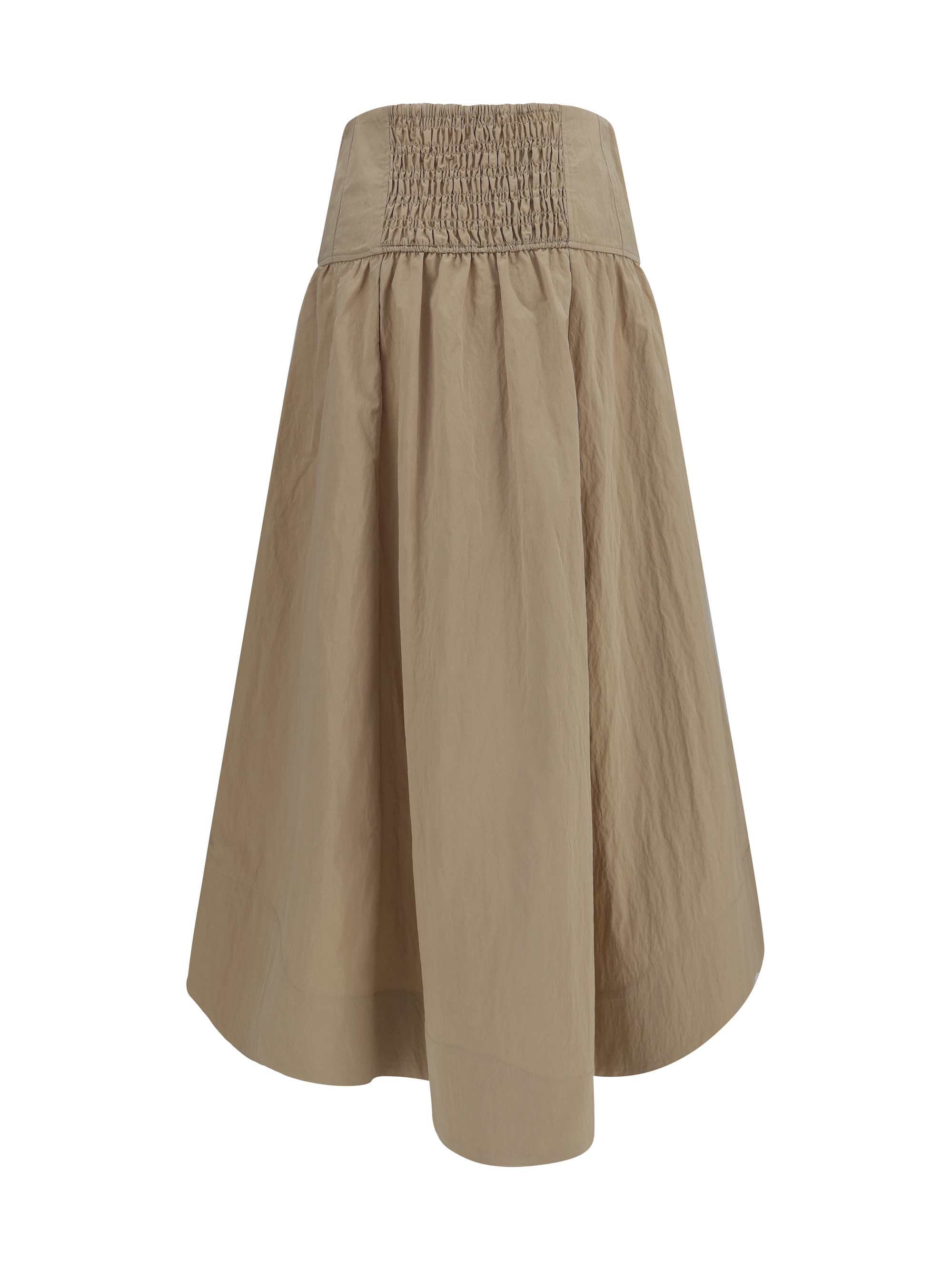Corset-detail and ruched midi Skirt