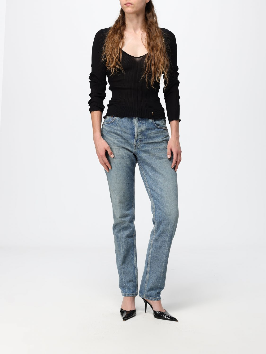 [Saint Laurent] Top FW26 876789Y37SM 1000