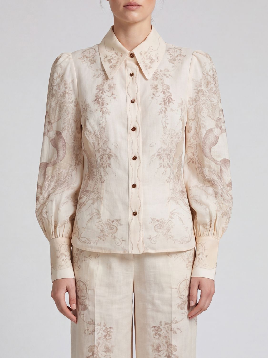 [Zimmermann] Shirts Long Sleeve SS26 4368TC26R MERMT