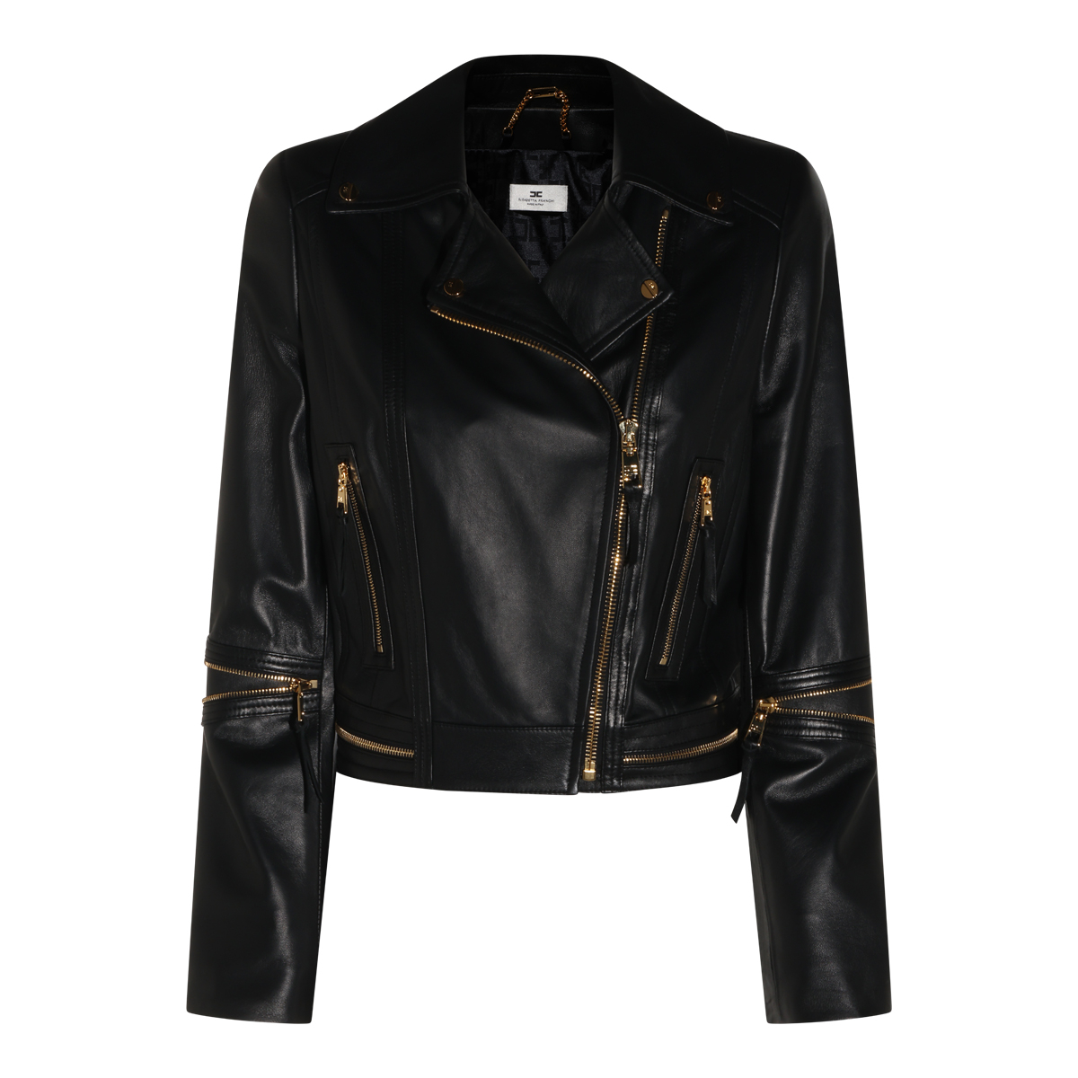 [ELISABETTA FRANCHI] Leather Jacket FW26 GD01Z66E2110
