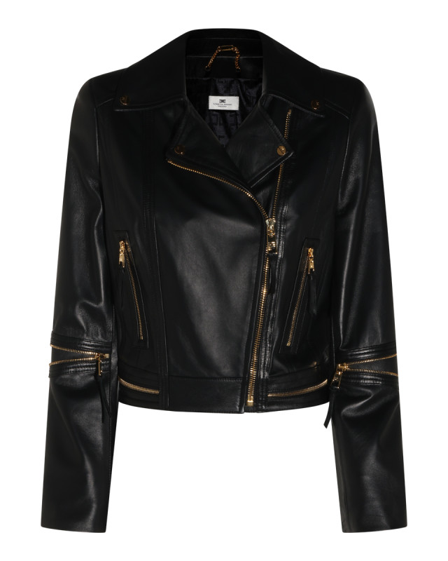 [ELISABETTA FRANCHI] Leather Jacket FW26 GD01Z66E2110