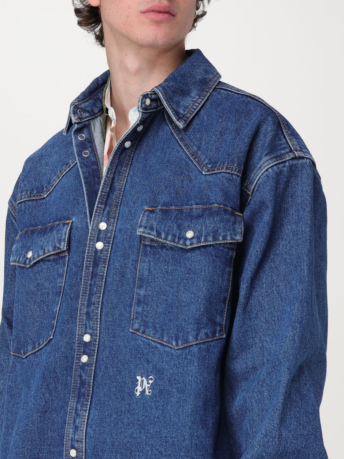 [Palm Angels] Shirts Long Sleeve FW25 PMYD023R24DEN002 4001