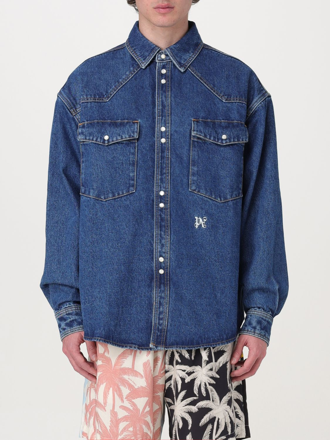 [Palm Angels] Shirts Long Sleeve FW25 PMYD023R24DEN002 4001