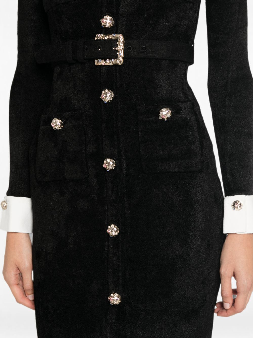 [Self - portrait] Long sleeve dress FW26 AW26-099M-BBLACK