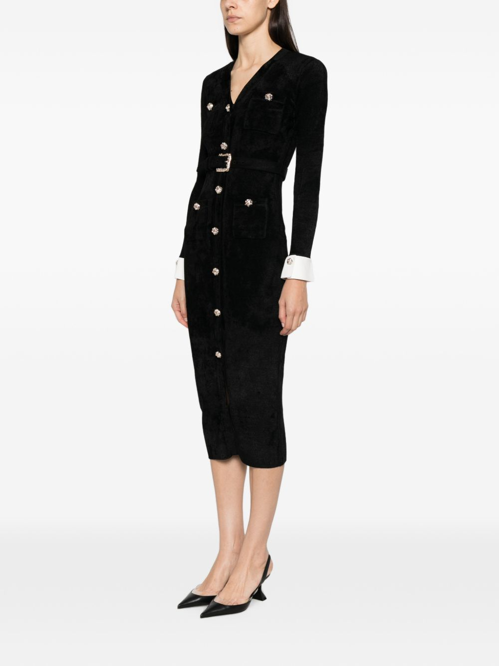 [Self - portrait] Long sleeve dress FW26 AW26-099M-BBLACK