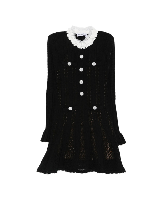[Self-portrait] Long sleeve dress FW26 AW26-100S-B  BLACK