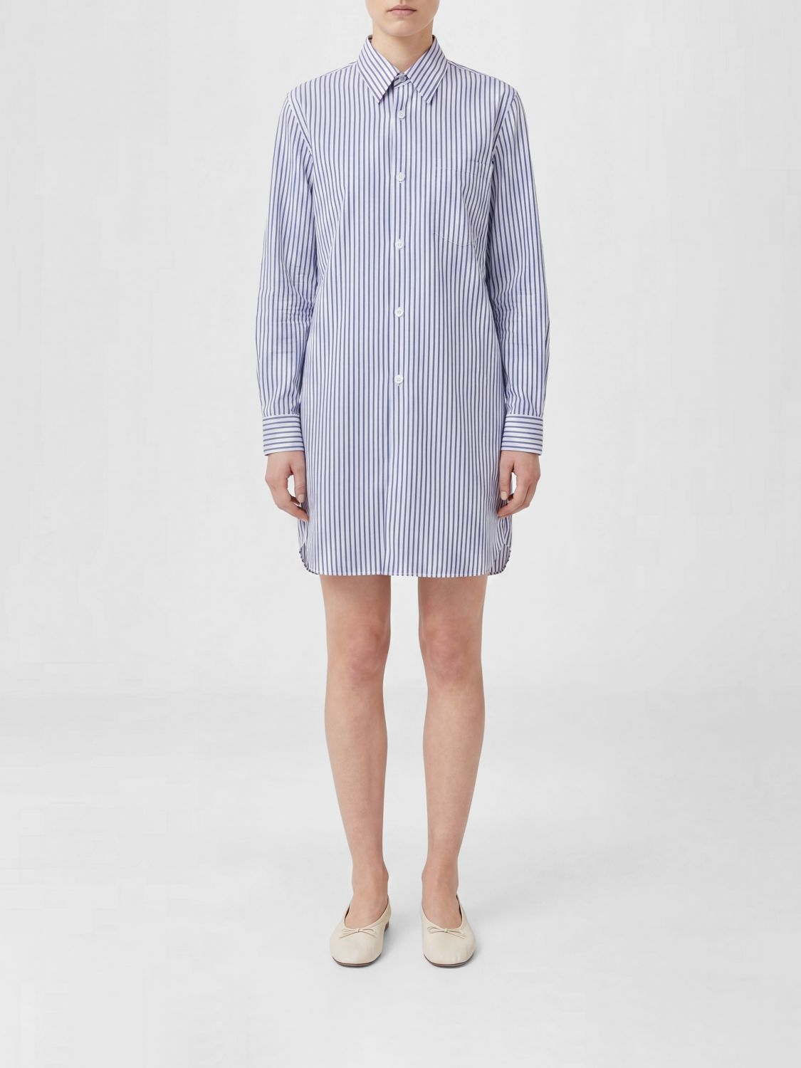 [Comme des Garcons] Shirts Long Sleeve SS26 RQB005 WHITE NAVY SAX