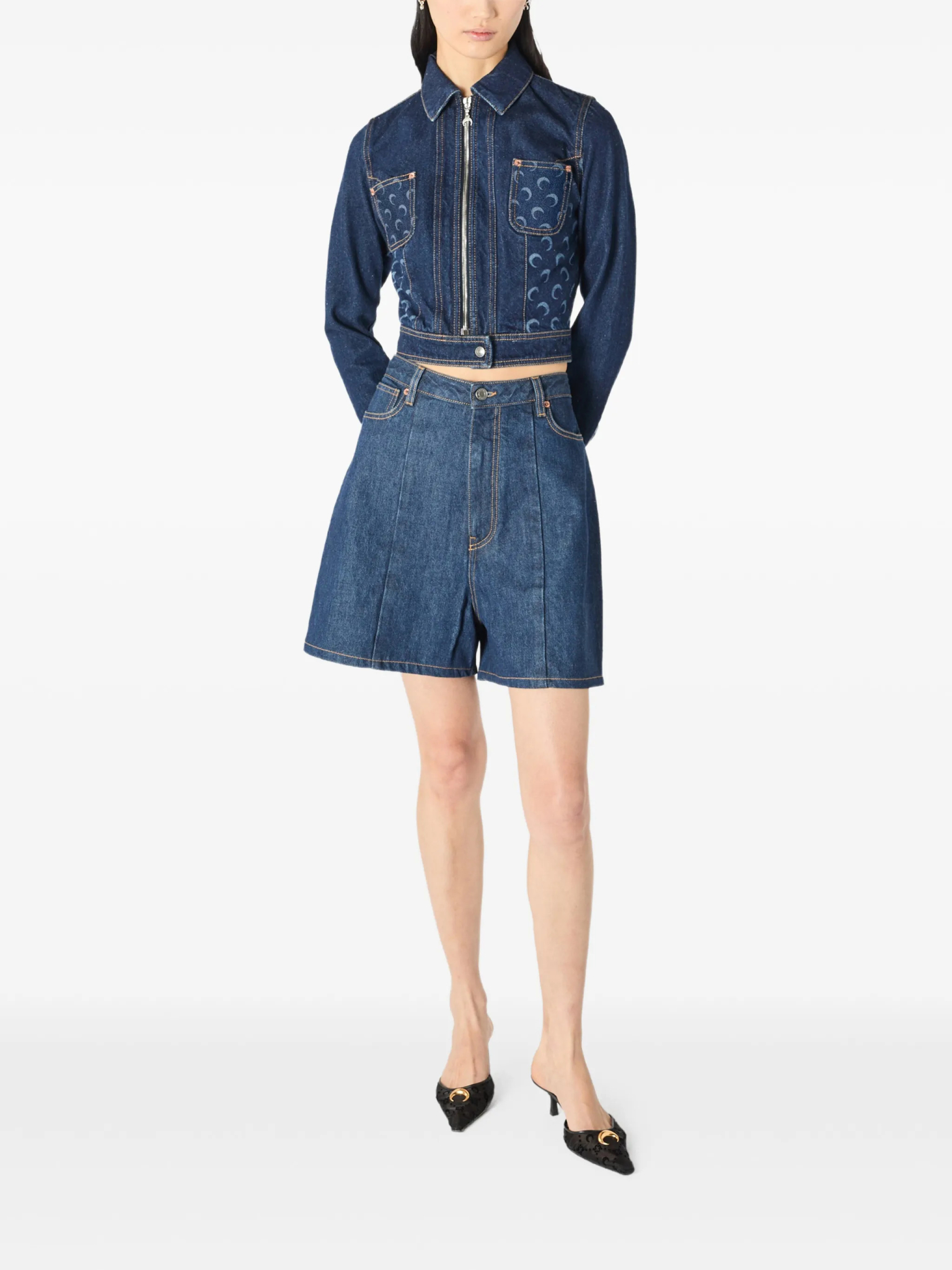 [MARINE SERRE] Shorts SS26 WSH018ARDEN0002BL80