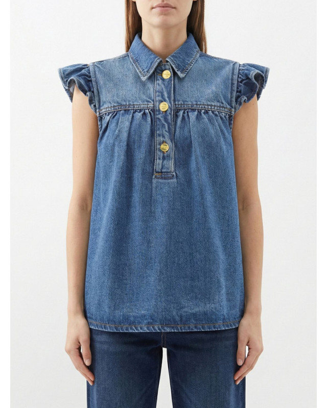 [GANNI] Shirts Sleeveless SS26 A1040047 091