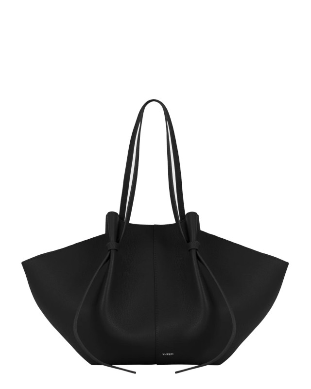 [YUZEFI] Shoulder bag FW26 LARGE-MOCHI-PEBBLE-GRAIN-LEATHER_BLACK