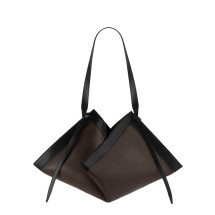 [YUZEFI] Shoulder bag FW26 WONTON-PEBBLE-GRAIN-LEATHER_ESPRESSO