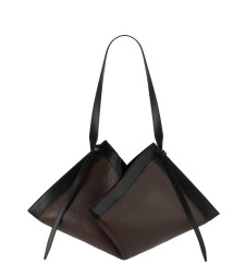 [YUZEFI] Shoulder bag FW26 WONTON-PEBBLE-GRAIN-LEATHER_ESPRESSO