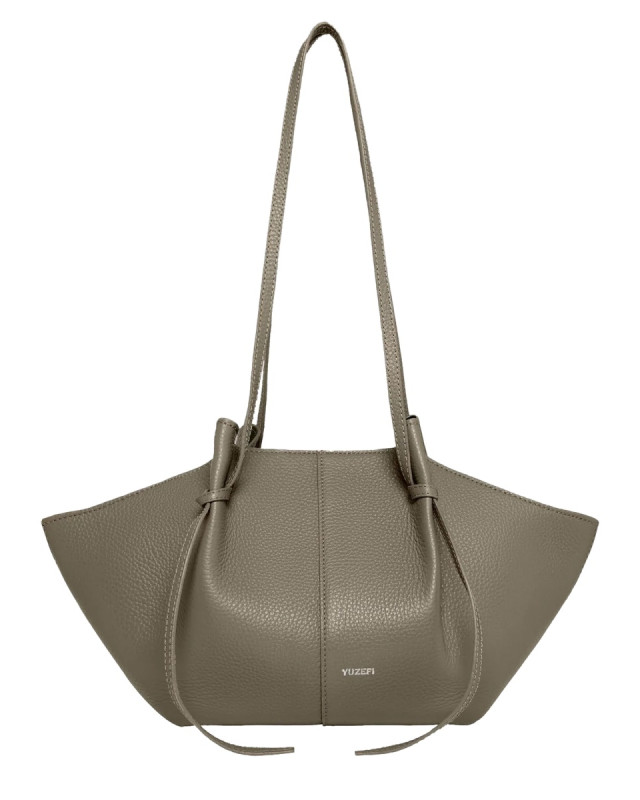 [YUZEFI] Shoulder bag FW26 MOCHI-PEBBLE-GRAIN-LEATHER_TAUPE