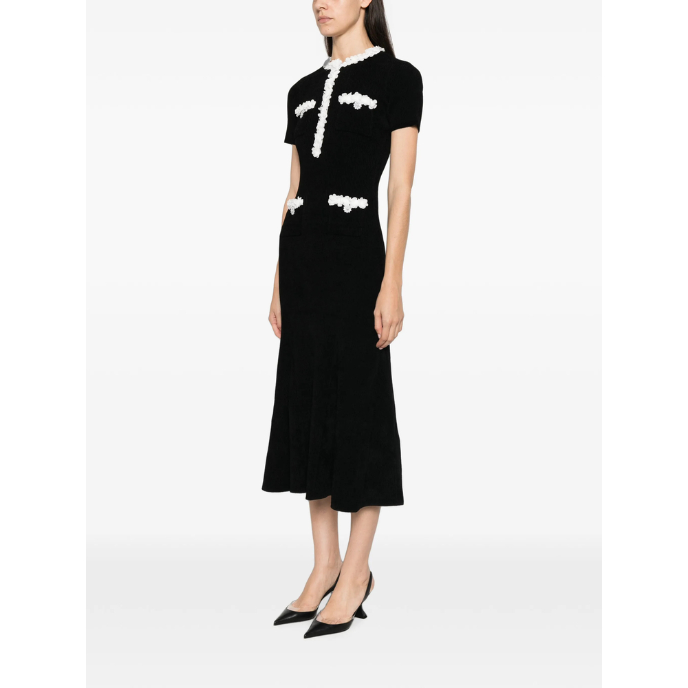 [Self-portrait] Short sleeve dress FW26 AW26-099MA-B  BLACK