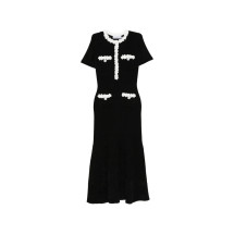 [Self-portrait] Short sleeve dress FW26 AW26-099MA-B  BLACK
