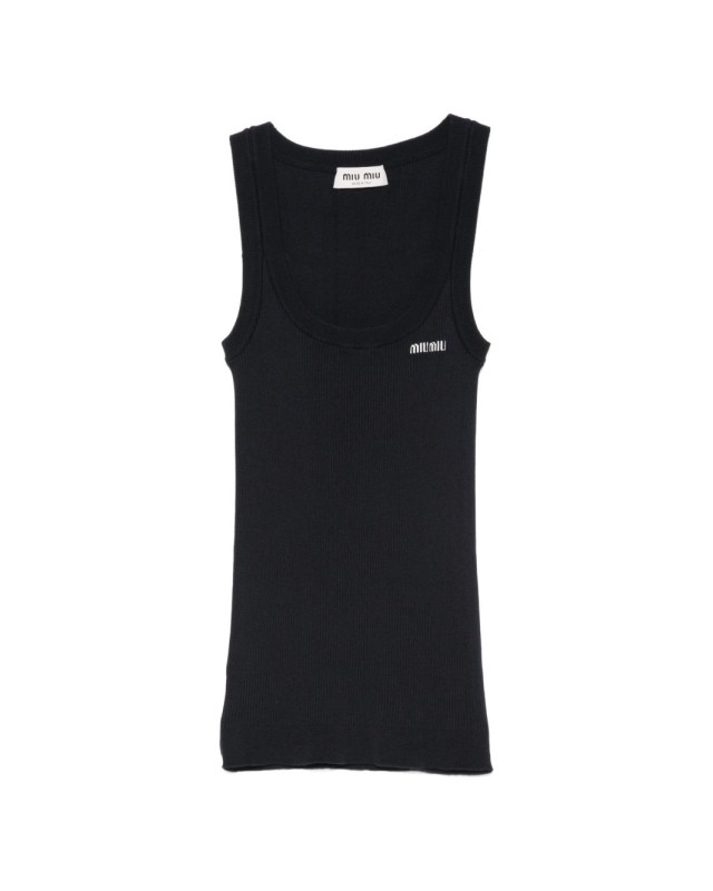 [Miu Miu] T-shirts Sleeveless FW26 MMV29412ZLF0008
