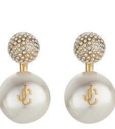 [Jimmy Choo] Earring FW26 AURI EARRING/SJIQGOLD/WHITE/CRYSTAL