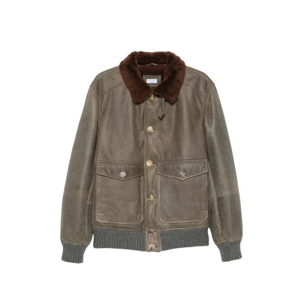 [Brunello Cucinelli] Leather Jacket FW26 MPMWT1952  CMD40