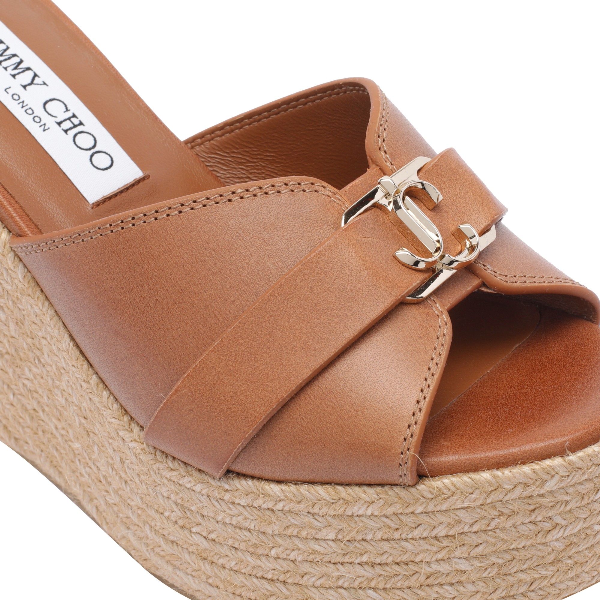 [Jimmy Choo] Sandals FW26 LEDA WEDGE 100FDZTAN/GOLD