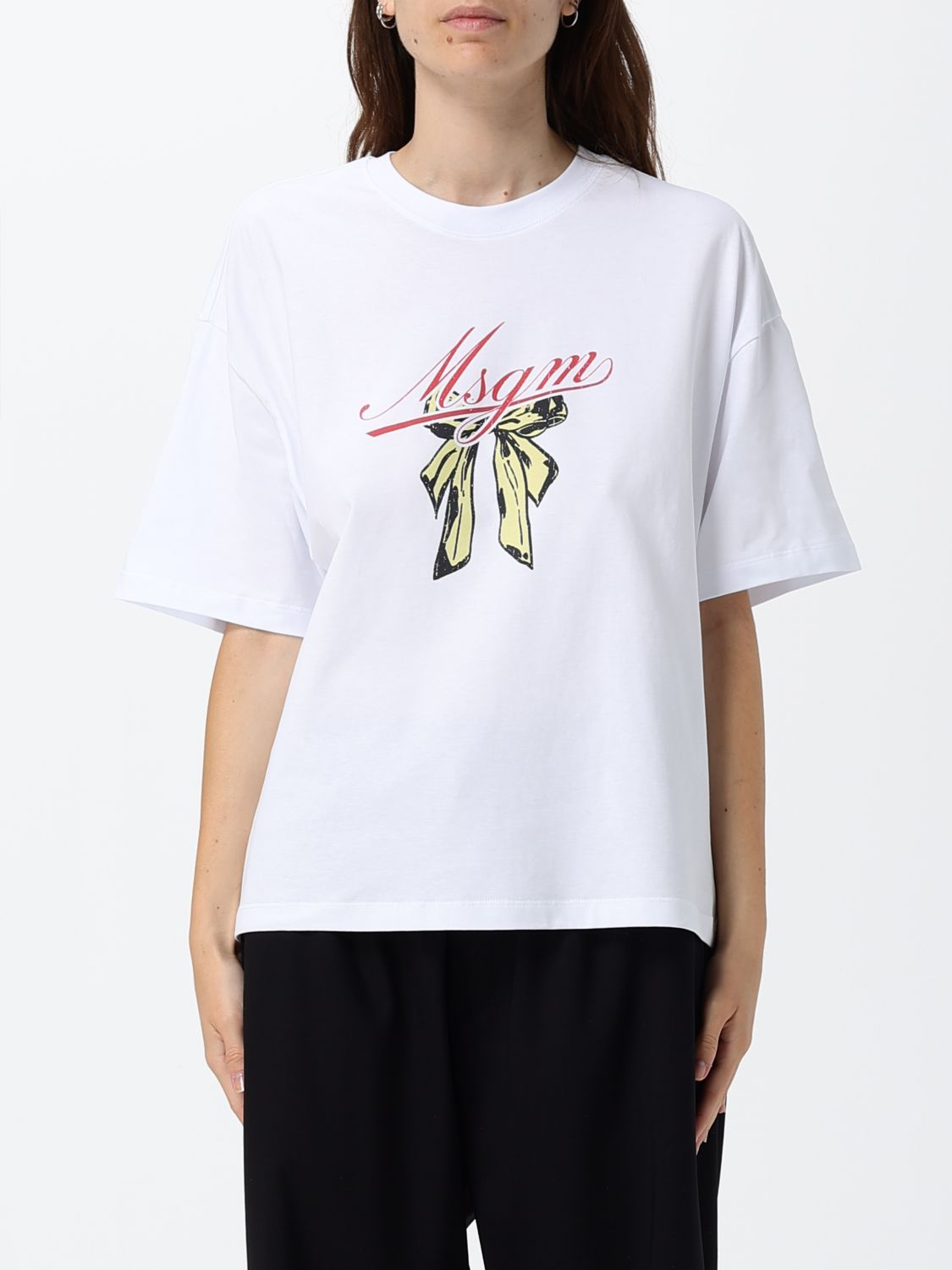 [MSGM] T-shirts Short Sleeve SS26 4042MDM93267002 OPTICAL WHITE