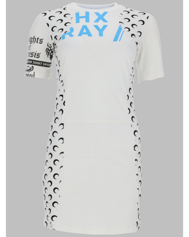 [MARINE SERRE] Short sleeve dress SS26 WDR484A_UJER0003WH10