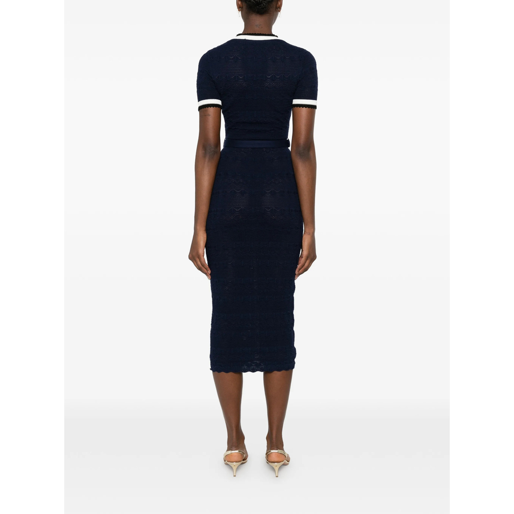 [Self-portrait] Short sleeve dress FW26 PF26-072MA-N  NAVY