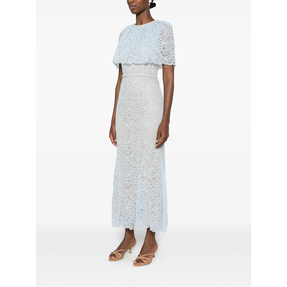 [Self-portrait] Short sleeve dress FW26 PF26-099M-BL  LIBLU