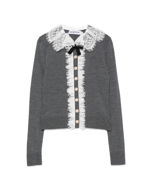 [Self-portrait] Cardigan FW26 PF26-134C-GR  GREY