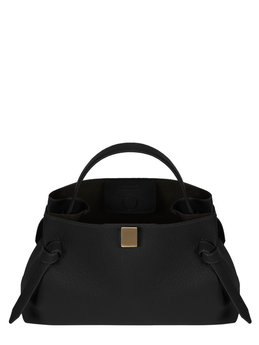 [YUZEFI] Tote bag FW26 GYOZA-PEBBLE-GRAIN-LEATHER_BLACK