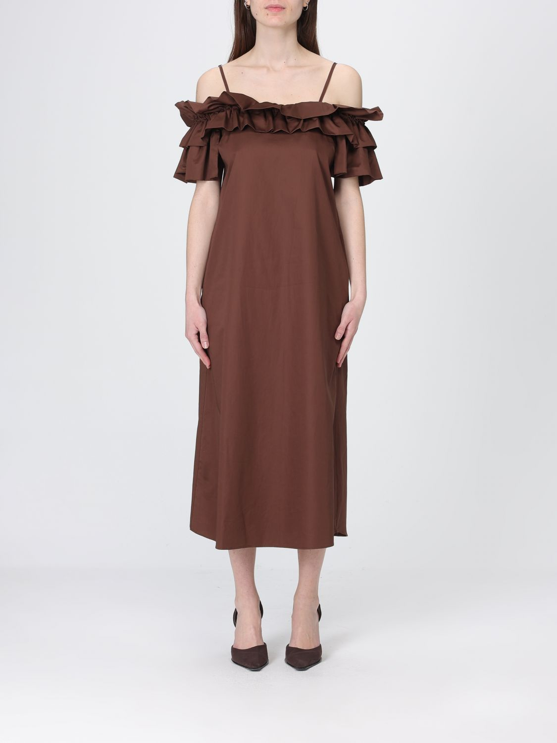 [HANITA] Sleeveless dress SS26 HV37994597 EBANO