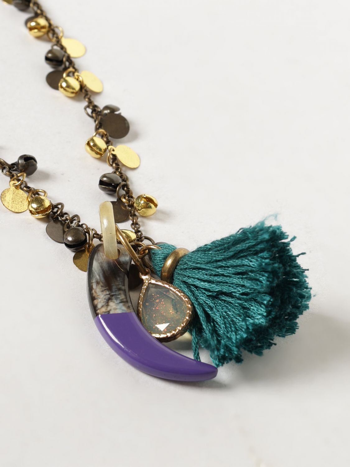 [ALLUJEWELS] Necklace SS26 MONETINE+NAPPE+CORNO LONG OTTONE