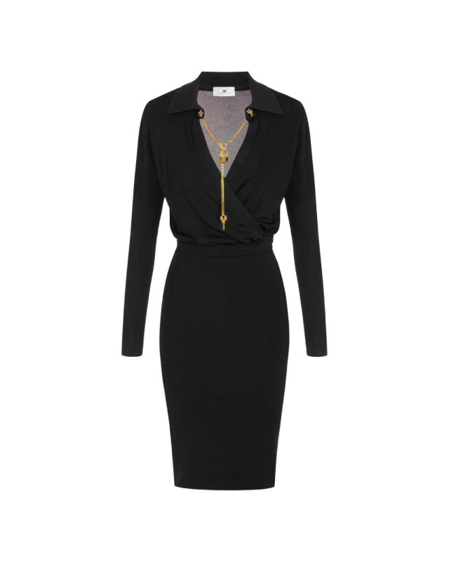 [ELISABETTA FRANCHI] Long sleeve dress FW26 AM19S66E2110