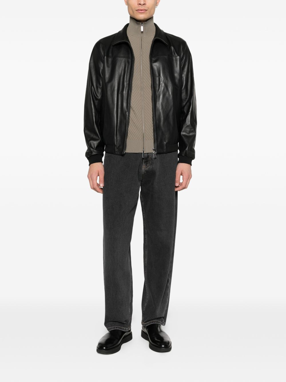 [Emporio Armani] Leather Jacket FW26 EM005323AF24371UC001