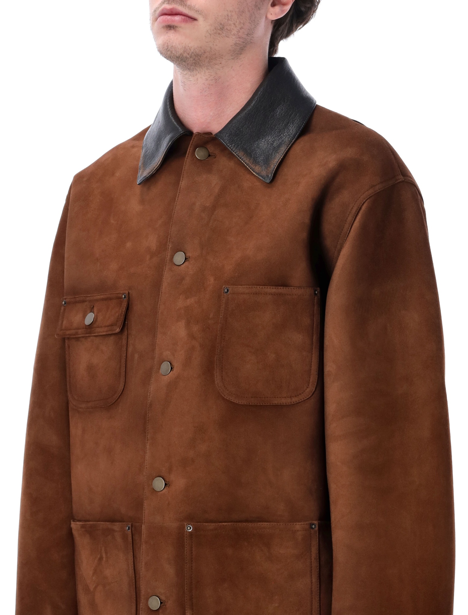 [Prada] Leather Jacket SS26 UPS694173BF0324