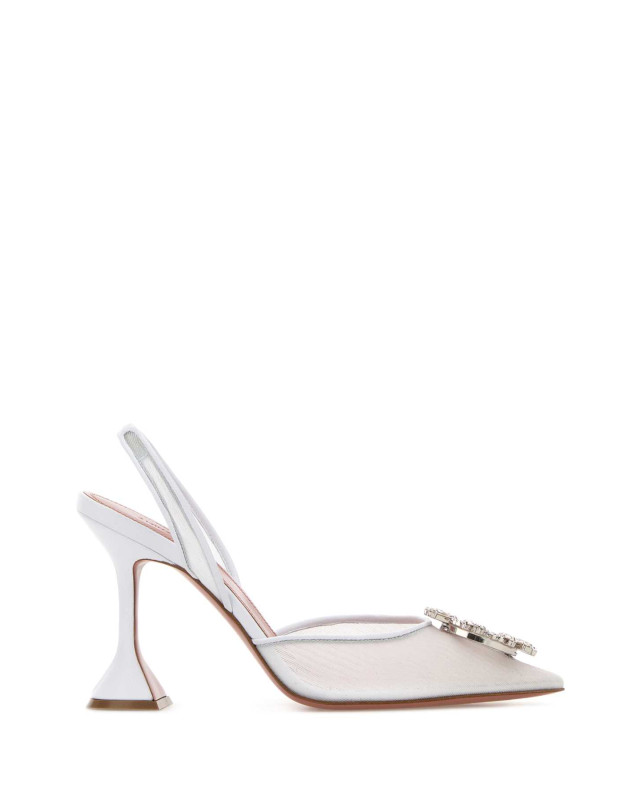 [Amina Muaddi] Sandals FW26 BEGUMMESHSLING95 WHITE