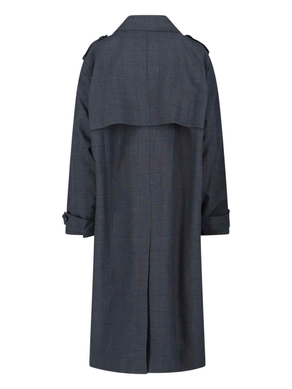 [THE FRANKIE SHOP] Trench Coat FW25 BLEECKER PLAID TRENCH COATDARK GREY